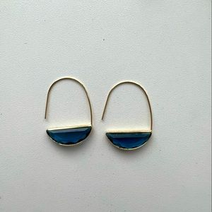 Kendra Scott navy and gold drop earrings